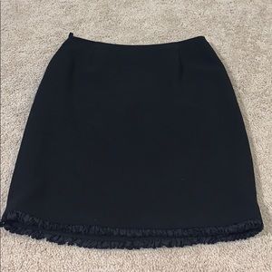 INC skirt size 4 black side zip and ruffles